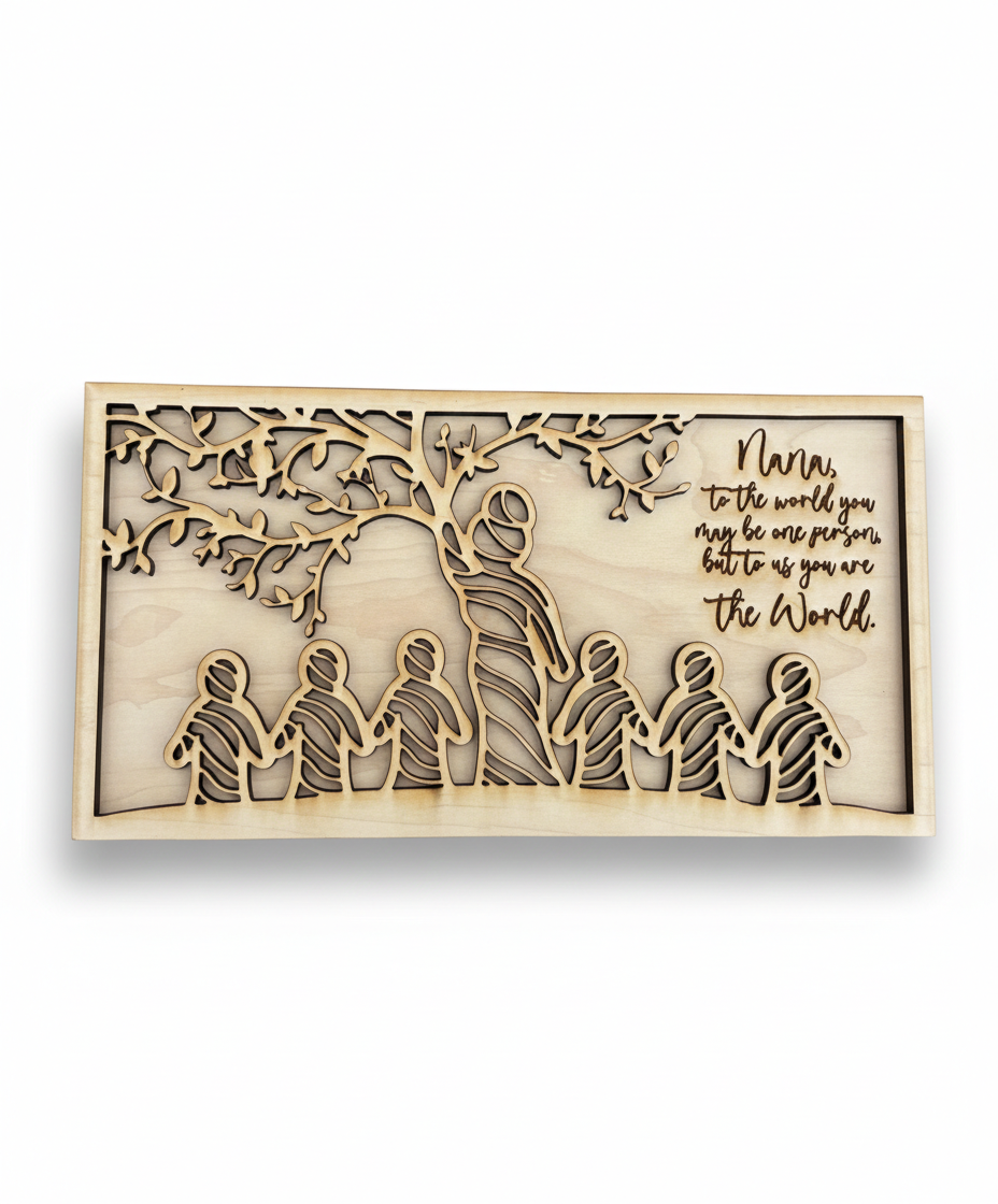 "To Us You Are The World" Layered Wood Sign