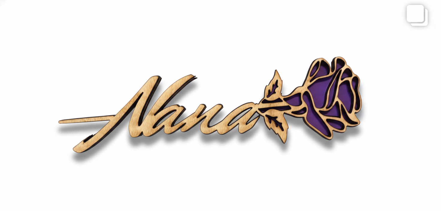 Personalized Layered Rose "Title" Sign