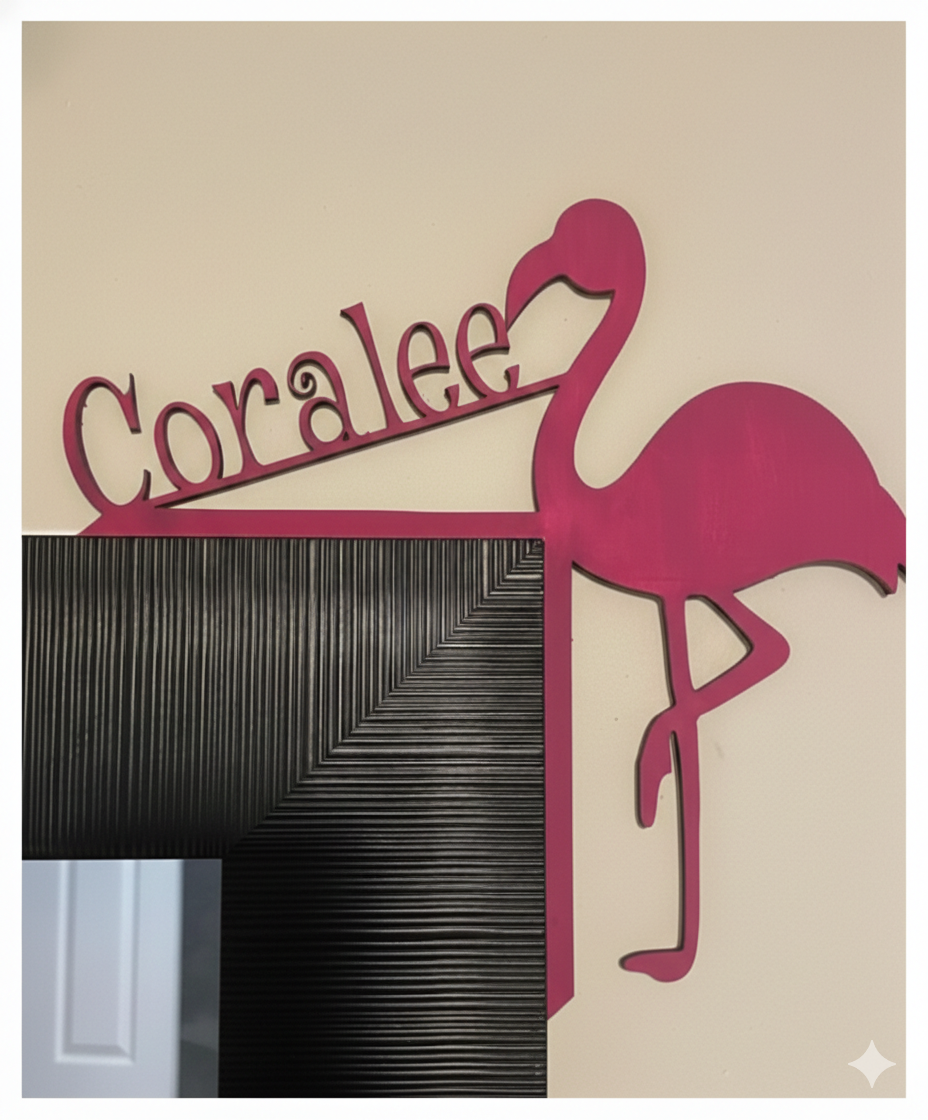 Personalized Flamingo Over-the-Door Name Sign