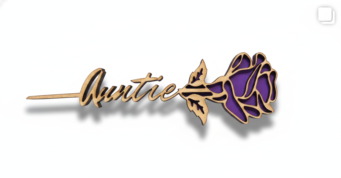 Personalized Layered Rose "Title" Sign