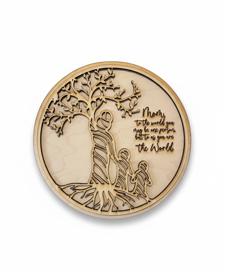 "To Us You Are The World" Layered Wood Sign