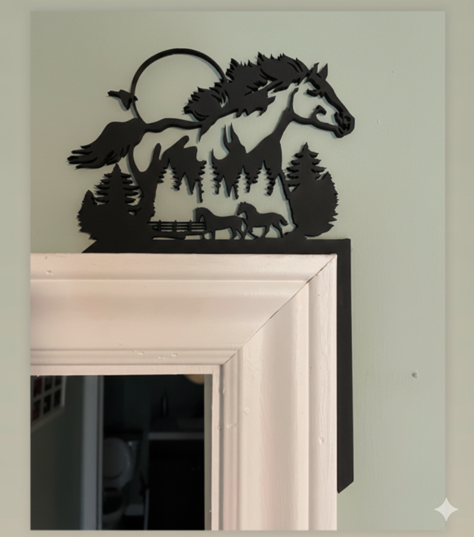Majestic Running Horses Over-the-Door Sign
