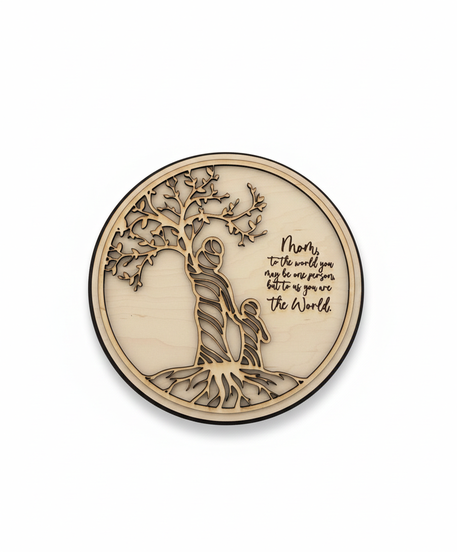 "To Us You Are The World" Layered Wood Sign