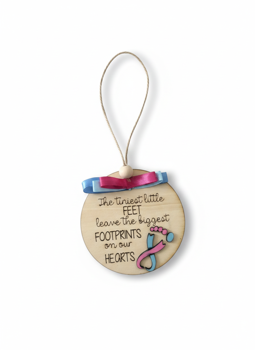 "Tiniest Little Feet" Memorial Ornament